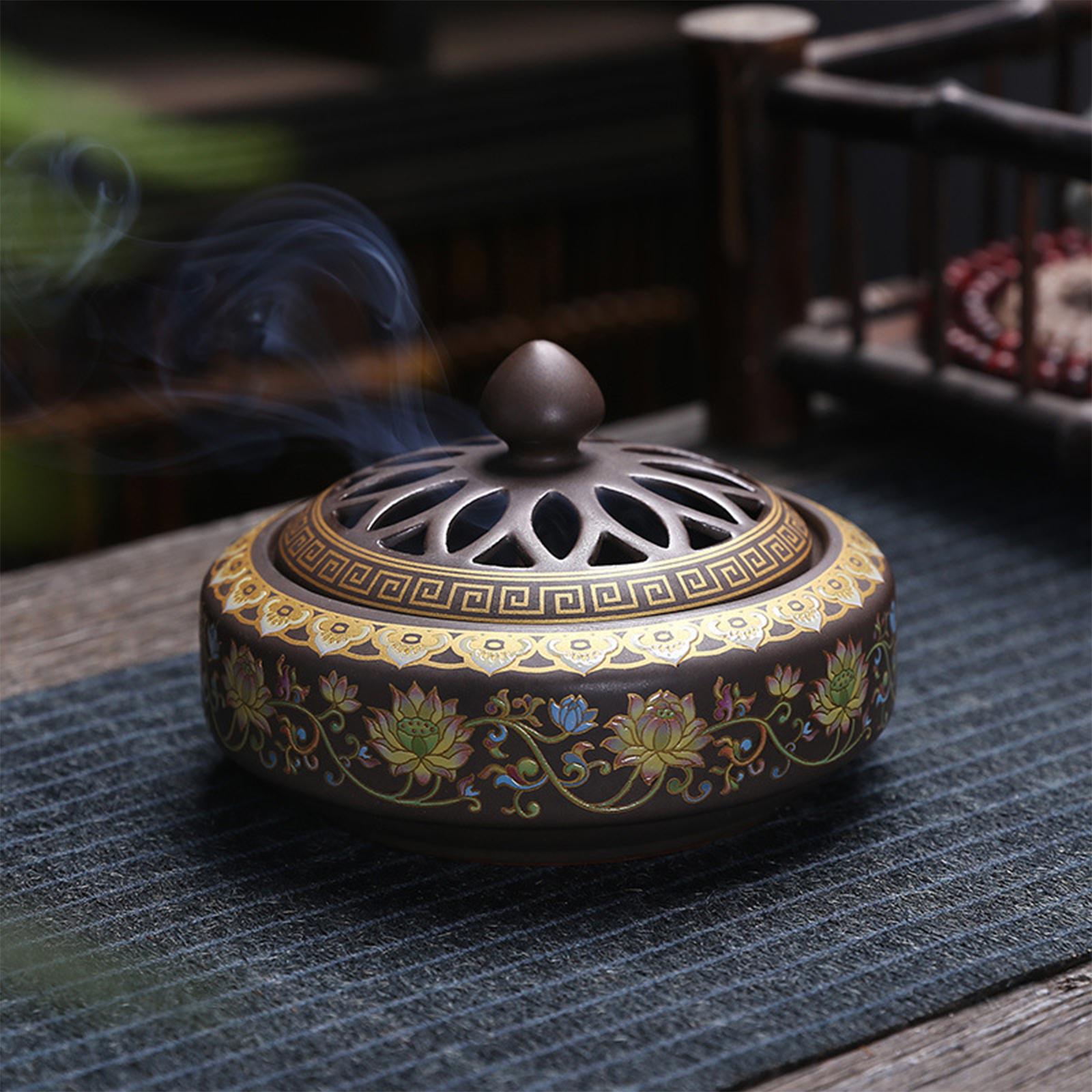 Home Fragrance Zen - Ceramic Burner Flower Pattern Zen Fragrance