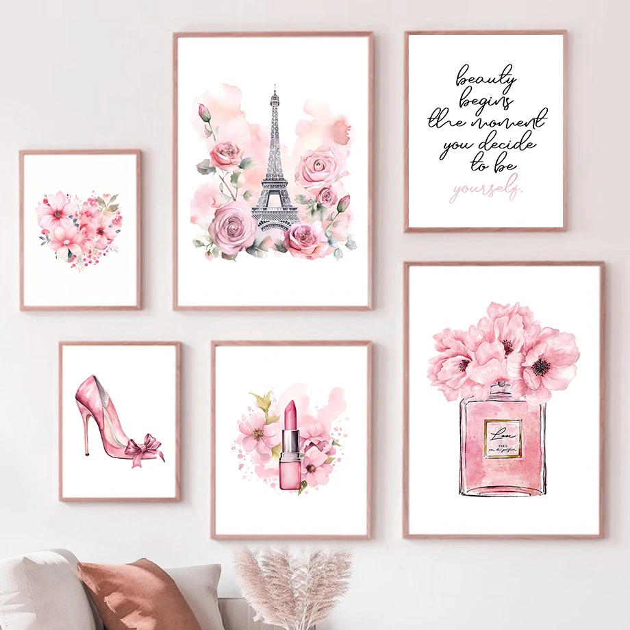 Paris Fashion Art Poster Pink  - Home Fragrance Bottle recension och pris
